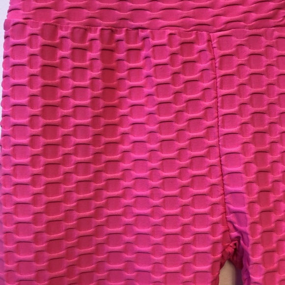 Hot pinks new mix brand honeycomb style stretch leggings size small/medium - Picture 5 of 5